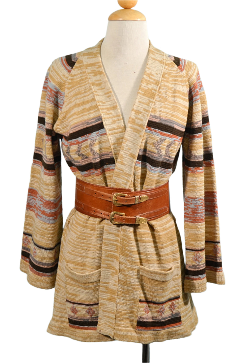 70s space dyed cardigan sweater