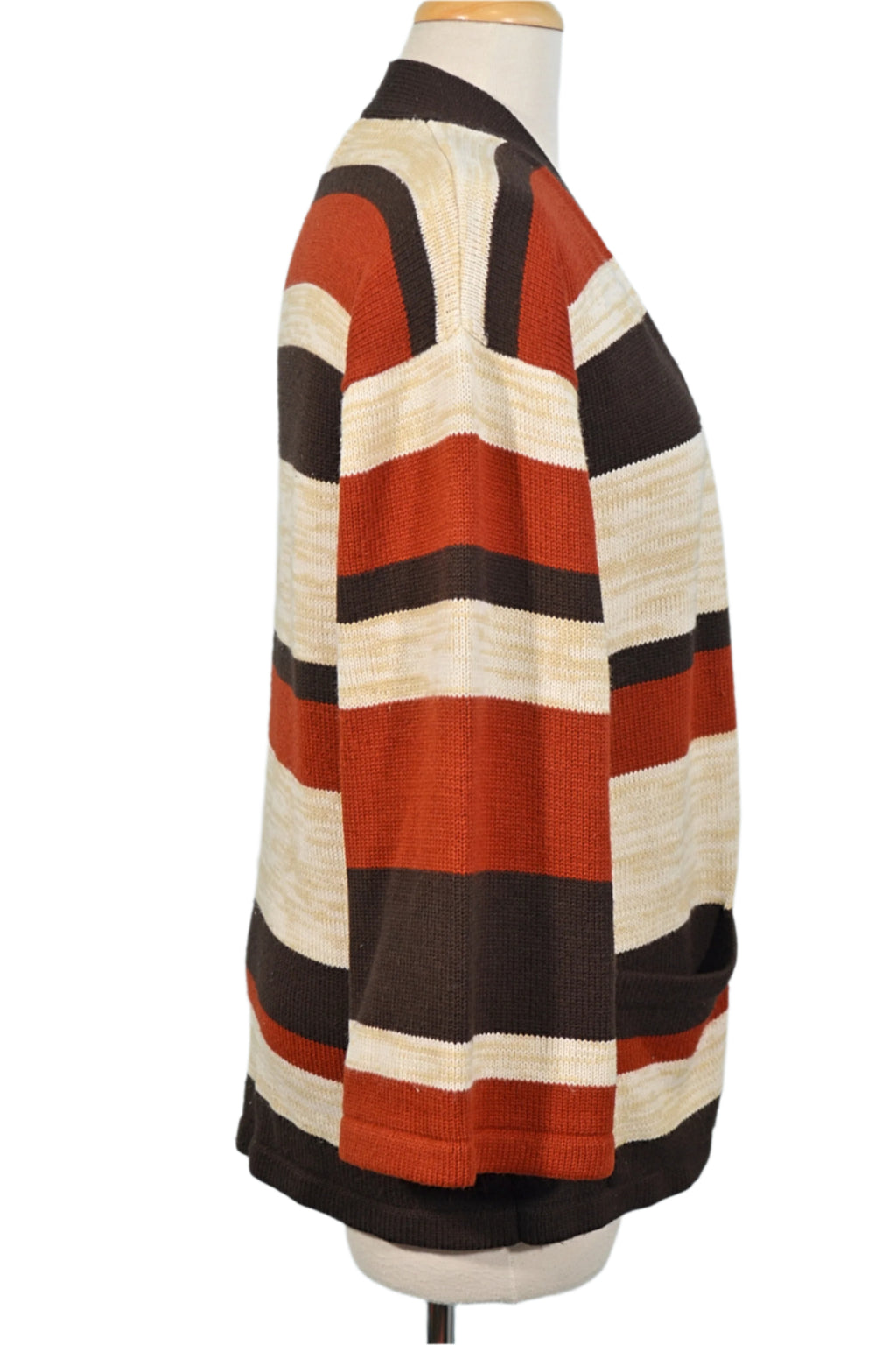 vintage 70s striped relaxed fit cardigan 