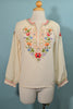 vintage silk embroidered peasant blouse
